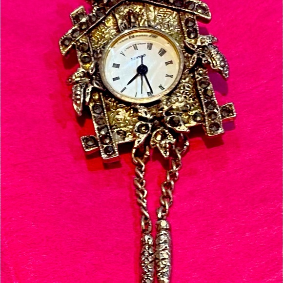 Jewelry - Vintage unique Cuckoo Clock Stainless Steel pin/brooch/pendant Stunning.